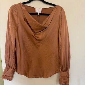 Cinq A Sept Taylee Cowl-Neck Silk Top Size XS